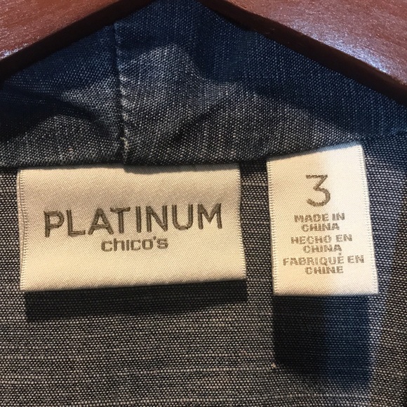 Platinum Chico’s Denim Blazer - Picture 2 of 6